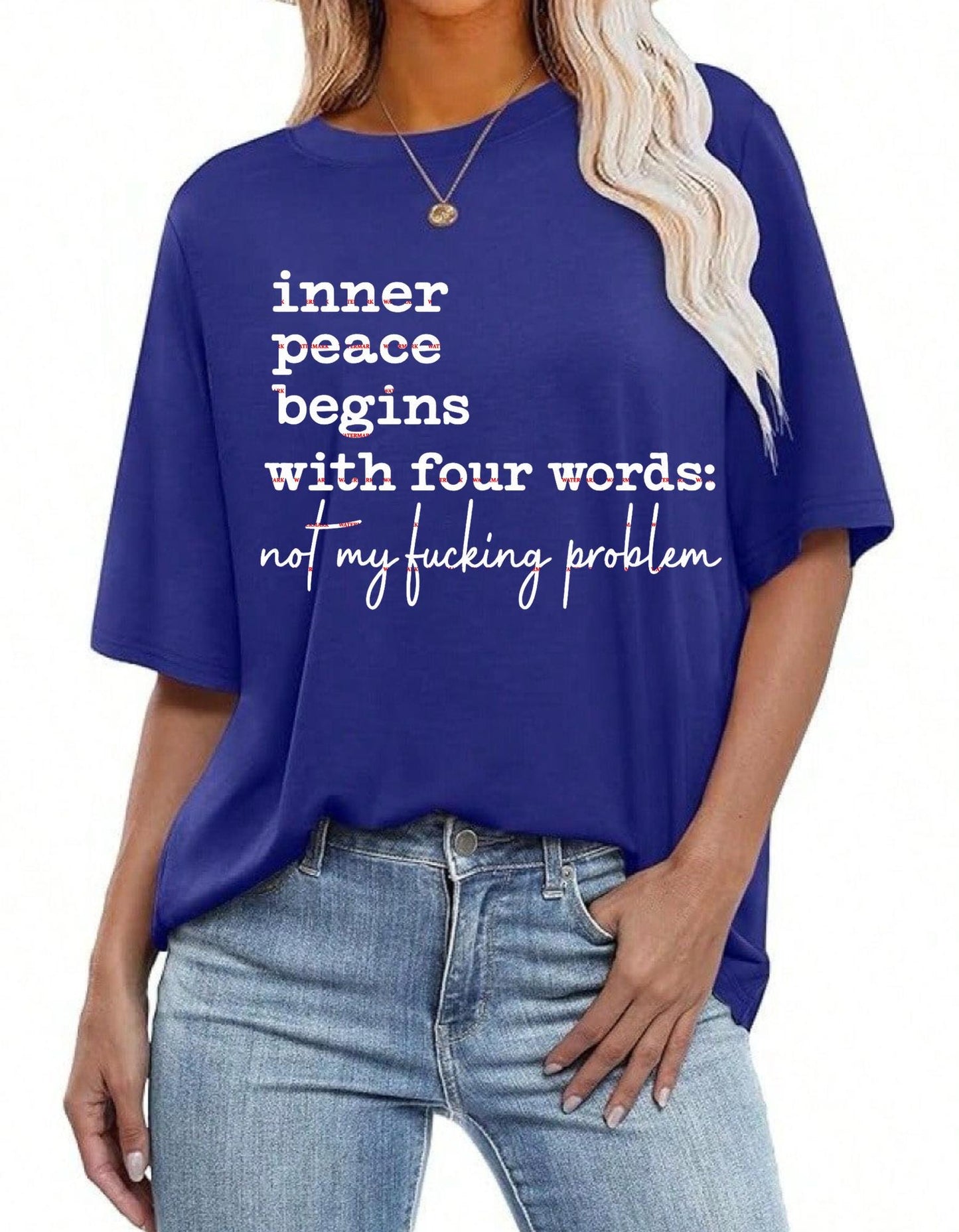 Inner Peace Begins With Four Words PNG, Not My F*cking Problem Hoodie Design, Sarcastic Quote, Dark Humor Goth Sublimation, Funny, Attitude