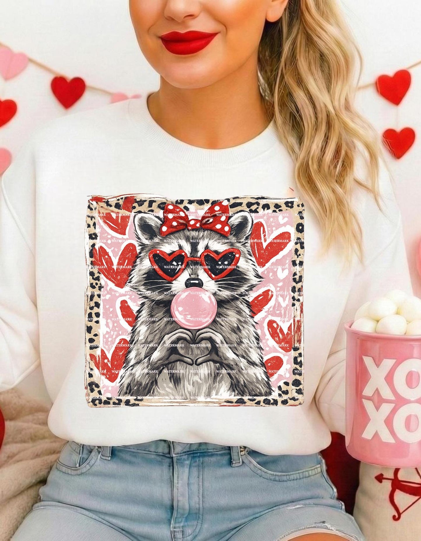 Cute Raccoon Valentine PNG, Funny Love Animal Shirt Design, Heart Glasses Raccoon Sublimation Digital Download, Heart Animal Design, Gift