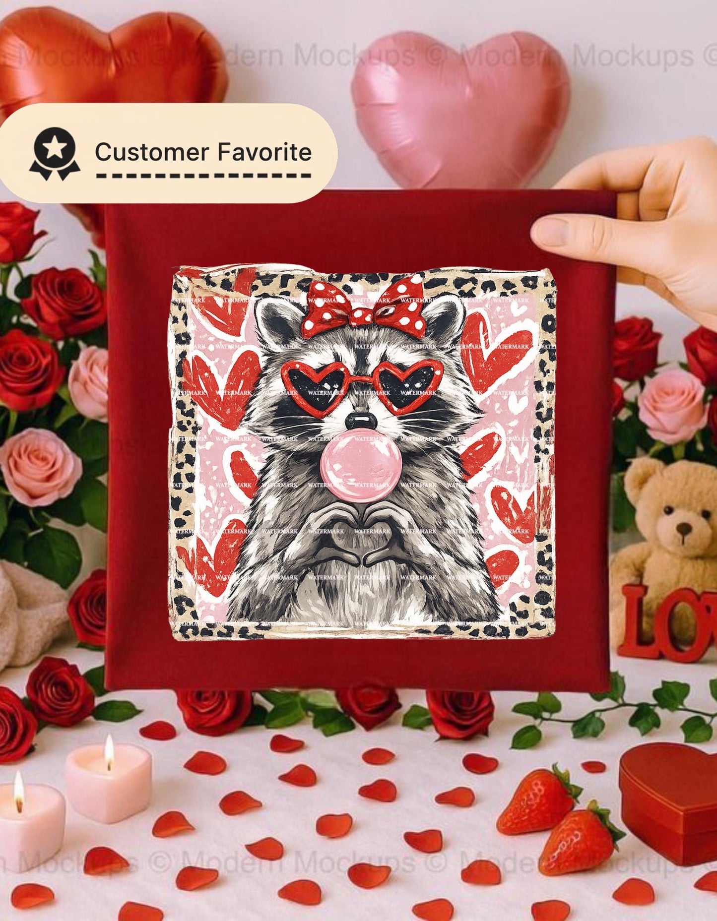 Cute Raccoon Valentine PNG, Funny Love Animal Shirt Design, Heart Glasses Raccoon Sublimation Digital Download, Heart Animal Design, Gift