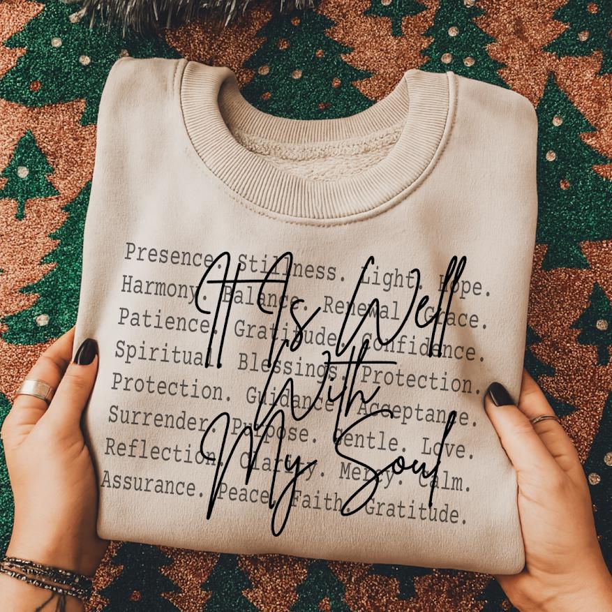 It Is Well With My Soul Shirt Png,Inspirational Bible Quote Shirt, Spiritual Typography Design, Scripture