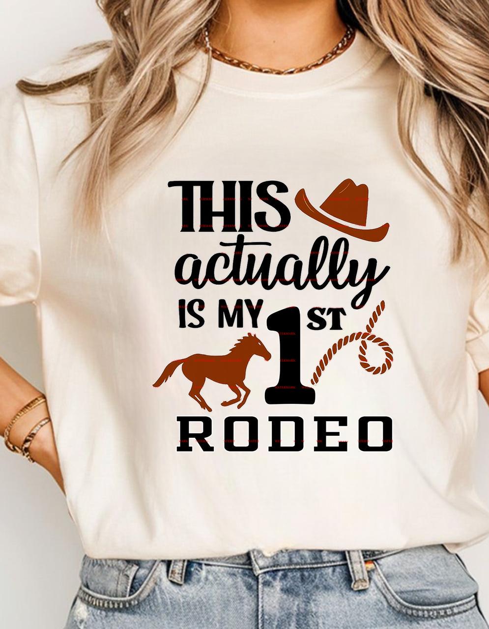 This Actually Is My 1st Rodeo PNG, First Birthday Cowboy Shirt Design, Western Baby Boy Girl 1st Rodeo Outfit, Farm Rodeo Party Sublimation