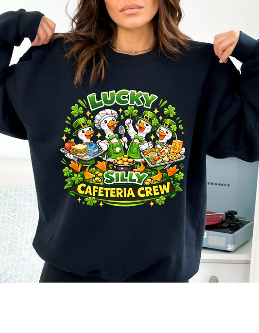 Lucky Silly Cafeteria Crew PNG, St Patricks Day School Staff Shirt Design, Funny Lunch Lady Graphic, Teacher Sublimation Digital Download