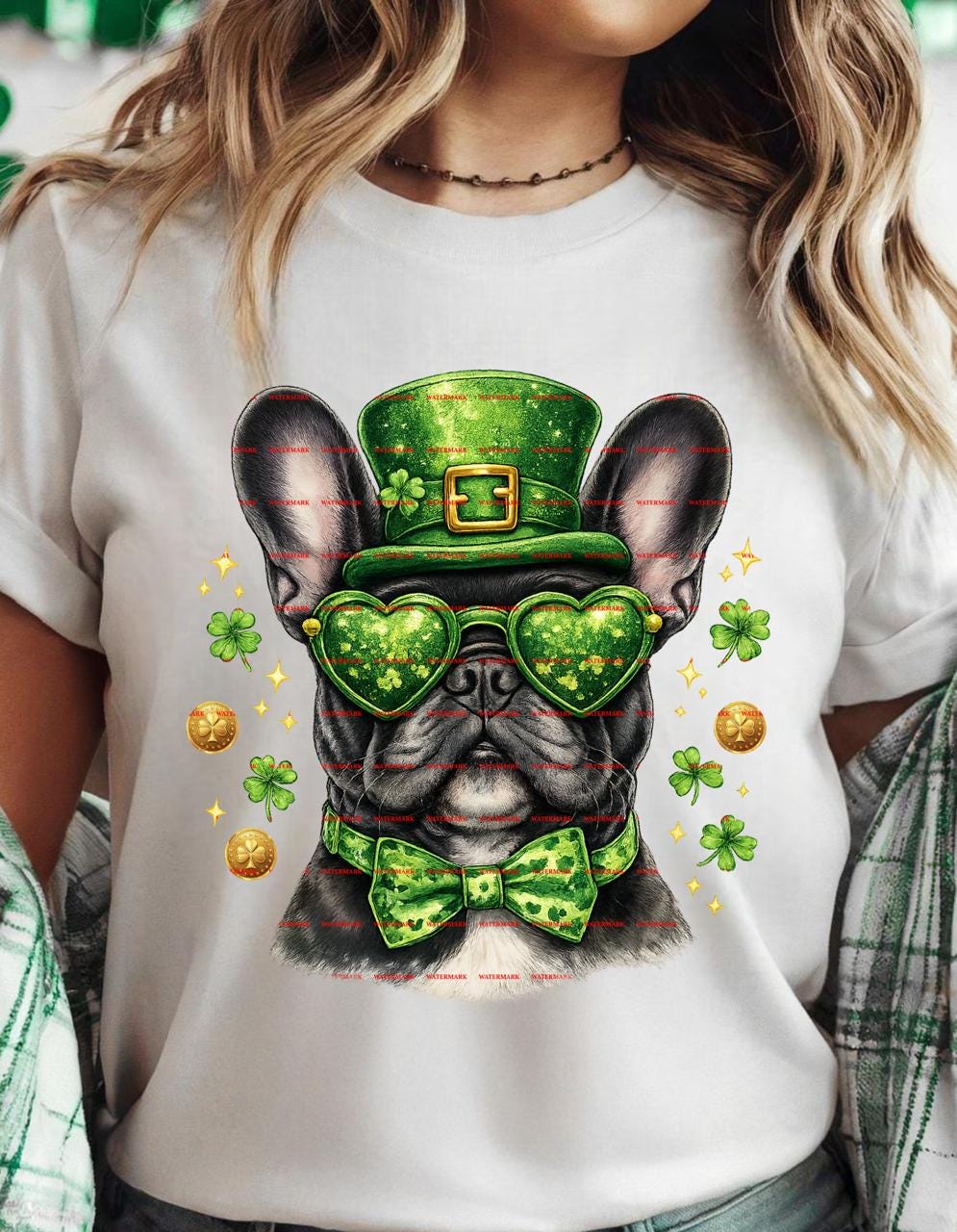 St Patrick Day French Bulldog PNG, Lucky Shamrock Dog Shirt Design, Leprechaun Bulldog Graphic, Funny Irish Dog Sublimation Digital Download
