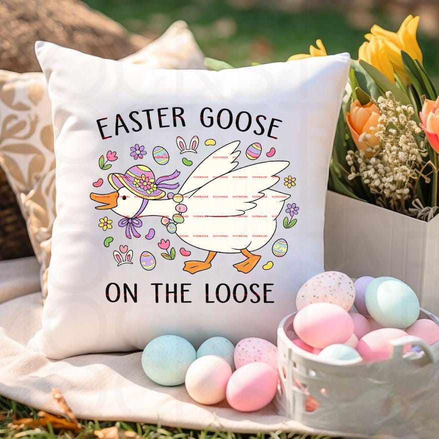 Easter Goose On The Loose Shirt Png file, Cute Easter Bunny Hat,Toddler Easter Outfit, Easter sublimation