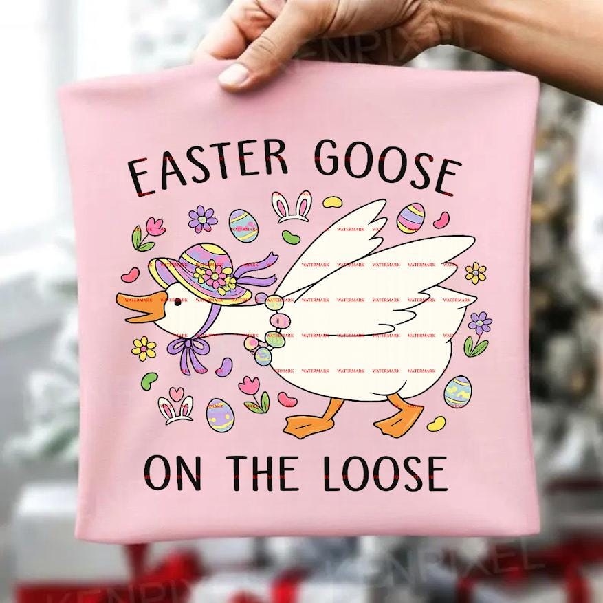 Easter Goose On The Loose Shirt Png file, Cute Easter Bunny Hat,Toddler Easter Outfit, Easter sublimation