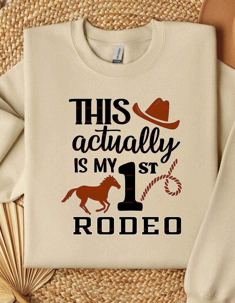 This Actually Is My 1st Rodeo PNG, First Birthday Cowboy Shirt Design, Western Baby Boy Girl 1st Rodeo Outfit, Farm Rodeo Party Sublimation