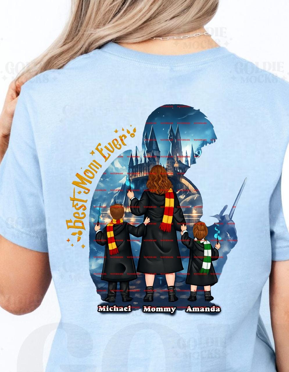 Best Mom Ever Shirt Png, Personalized Magical Mom Shirt, Custom Kids Name Fantasy Castle Tee, Book Lover Mom Gift, Mother’s Day Shirt