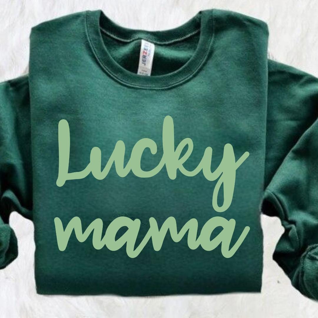 Lucky Mama PNG, St Patricks Day Shirt Design, Green Lucky Mom PNG, Mama St Patricks Day PNG, Digital Download, for Cricut & Sublimation