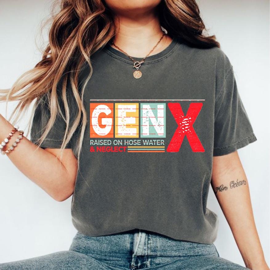 Gen X Raised on Hose Water & Neglect PNG Design, Gen X Shirt Graphic, Vintage Humor Sublimation Digital Download
