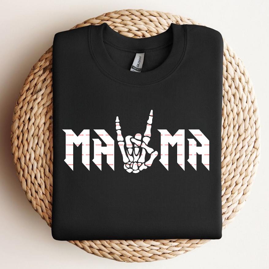 Matching Family Rock Hand Shirts, Dada Mama Big Sis Rock Sign Tee, Skeleton Hand Family Matching T-Shirt Set, Cool Family Outfit