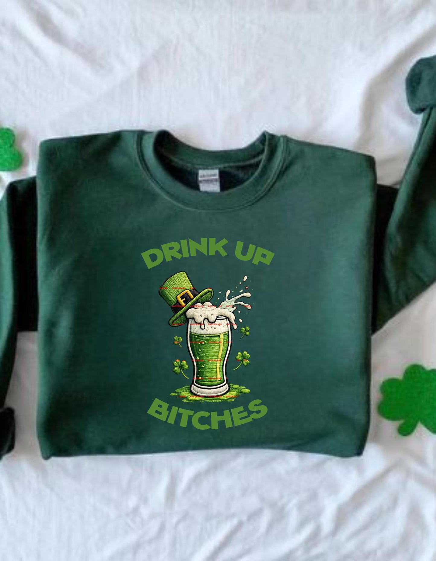 Drink Up Bitches St Patrick’s Day Shirt Png, Funny Irish Beer Png, Shamrock Drinking Party Tee for Women, Lucky, Beer, March sublimation