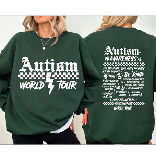 Autism World Tour Shirt Png, Neurodiversity Awareness Graphic Tee, Be Kind Inclusion Autism Acceptance Shirt, Support shirt
