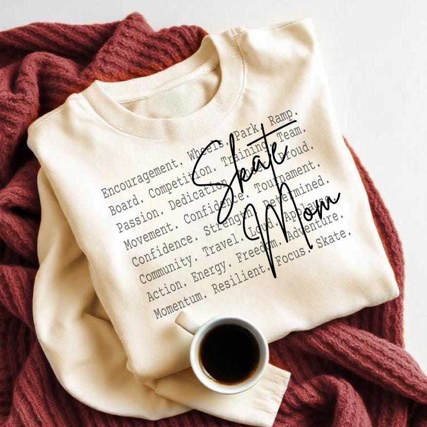 Skate Mom PNG Design, Proud Skater Parent Sublimation Graphic, Skateboarding Family Shirt Digital Download Print File, Mom life png