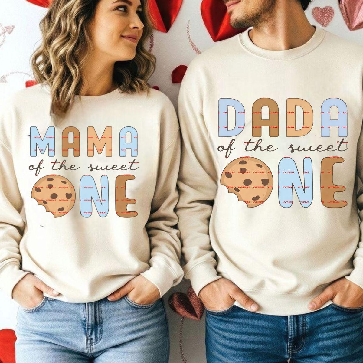 Mama of the Sweet One PNG, Dada of the Sweet One Shirt Design, Matching Parents Outfit, Cute Cookie Family Quote, New Parent Gift