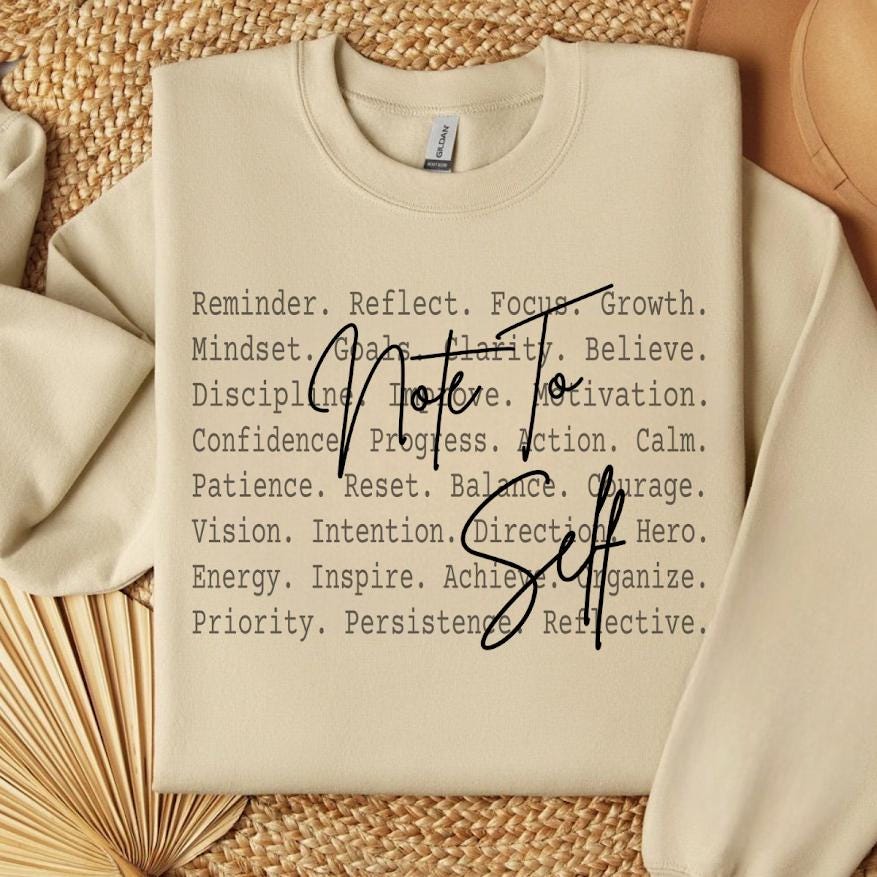 Note To Self PNG Design, Motivational Reminder Sublimation Graphic, Positive Mindset Quote Digital Everyday design