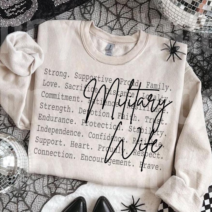 Military Wife PNG Design, Proud Army Navy Spouse Sublimation Graphic, Patriotic Wife Shirt Digital Download Print File, Army Mom, Army wife