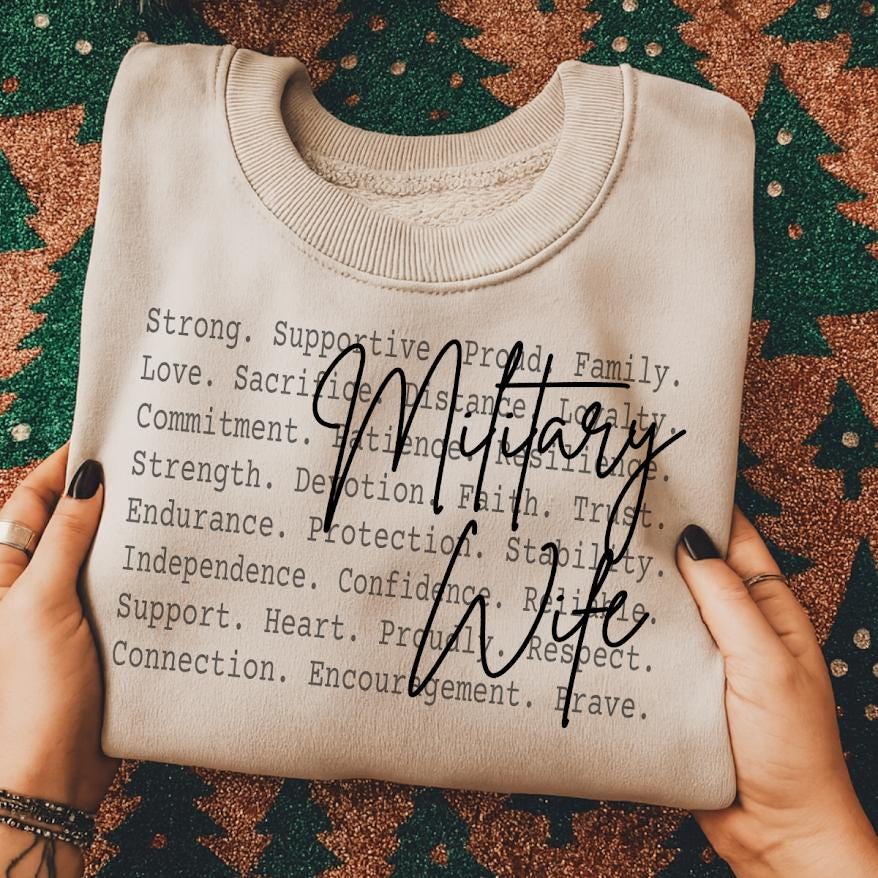 Military Wife PNG Design, Proud Army Navy Spouse Sublimation Graphic, Patriotic Wife Shirt Digital Download Print File, Army Mom, Army wife