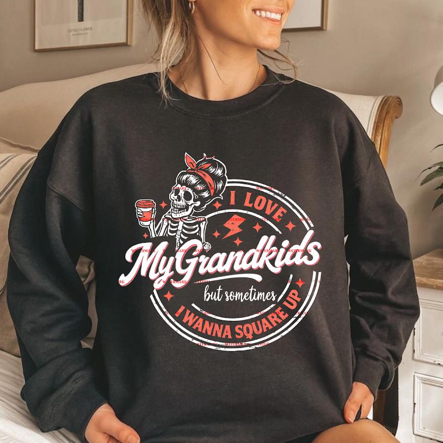 Funny Grandma Tee, Vintage Retro Shirt, I Love My Grandkids But Sometimes I Wanna Square Up, Funny Gift for Grandma