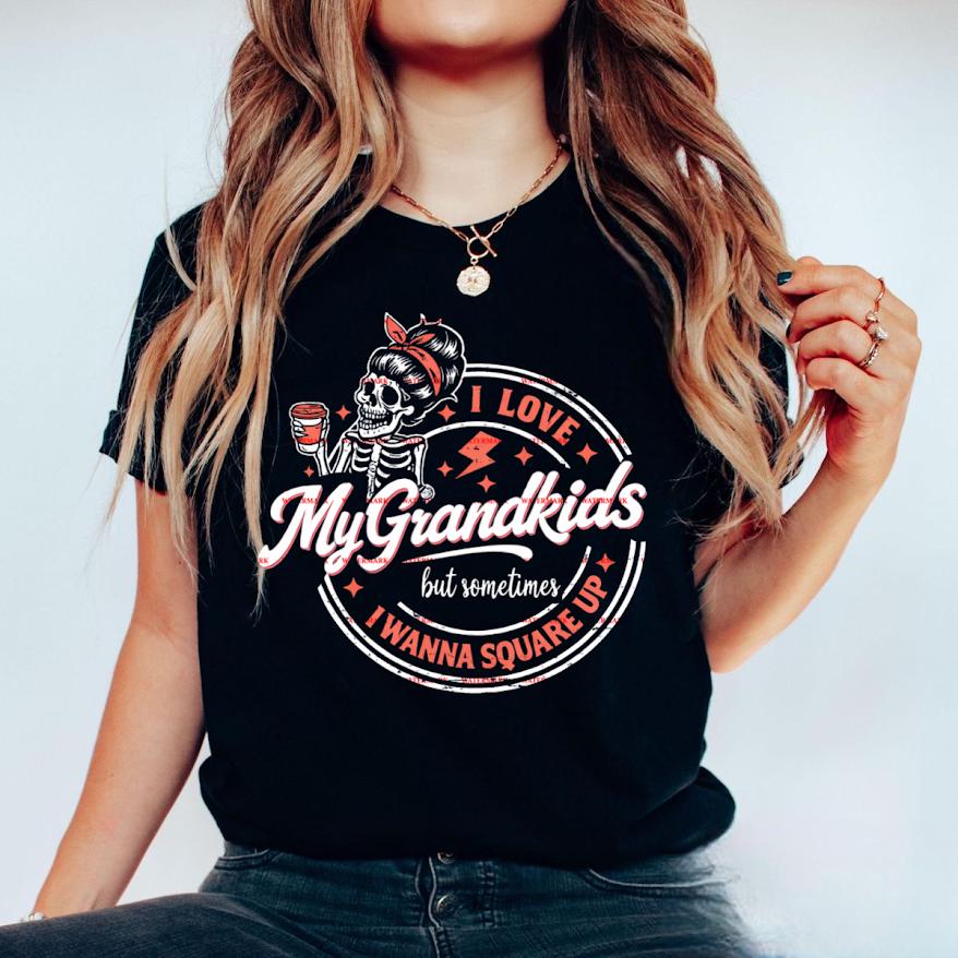 Funny Grandma Tee, Vintage Retro Shirt, I Love My Grandkids But Sometimes I Wanna Square Up, Funny Gift for Grandma