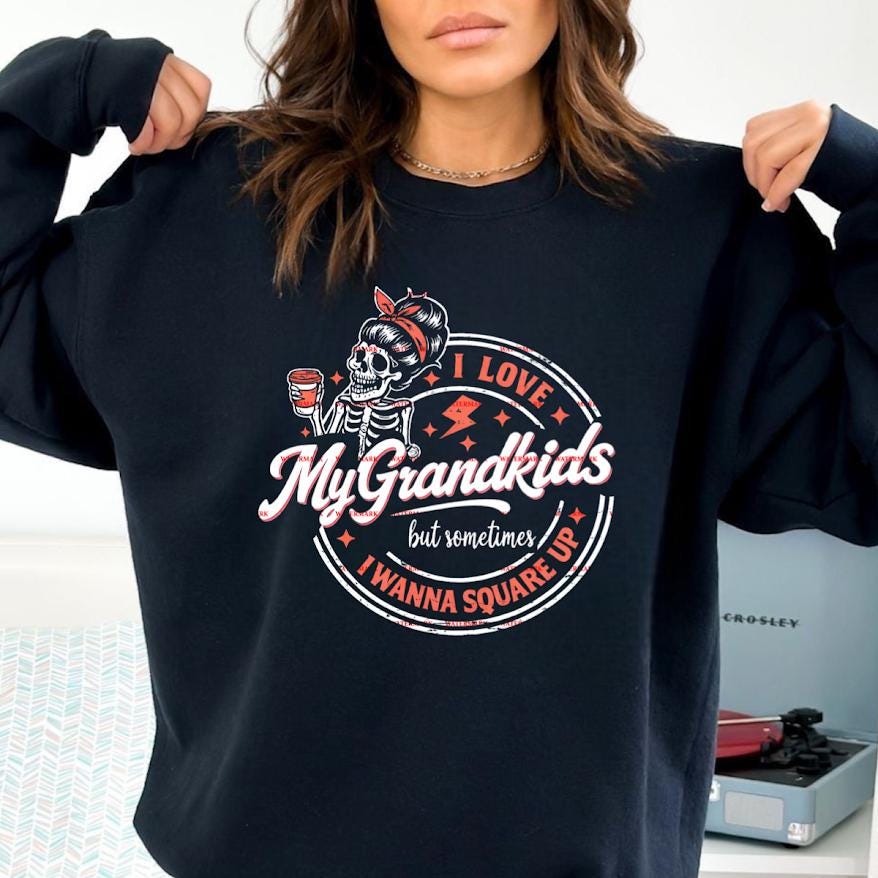 Funny Grandma Tee, Vintage Retro Shirt, I Love My Grandkids But Sometimes I Wanna Square Up, Funny Gift for Grandma