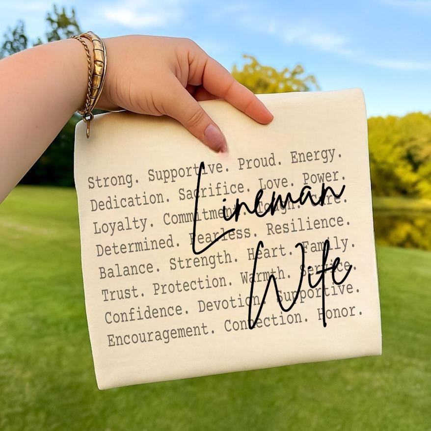 Lineman Wife PNG Design, Proud Electrical Lineman Spouse Sublimation Graphic, Utility Worker Wife Shirt Digital Download File