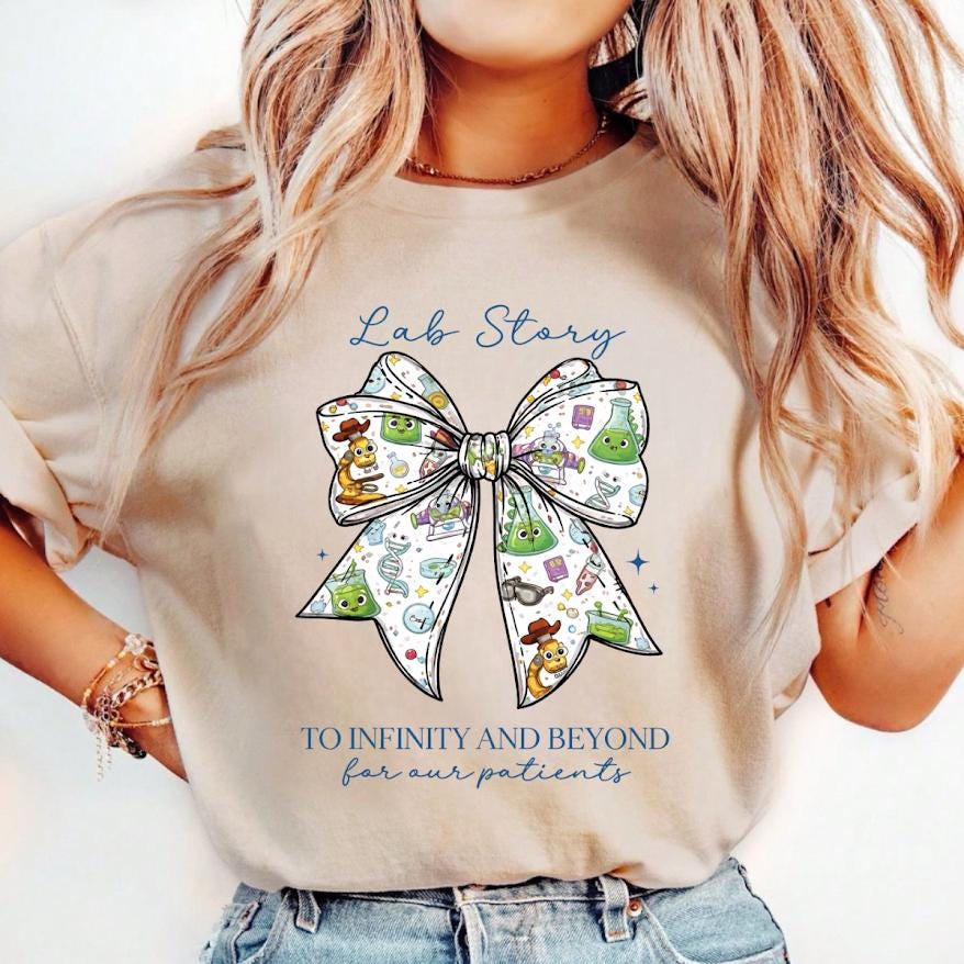 Lab Tech Bow Png, Cute Science Lab Story Design, Medical Bow Shirt PNG, Lab Technician Gift, Healthcare Worker Digital Download