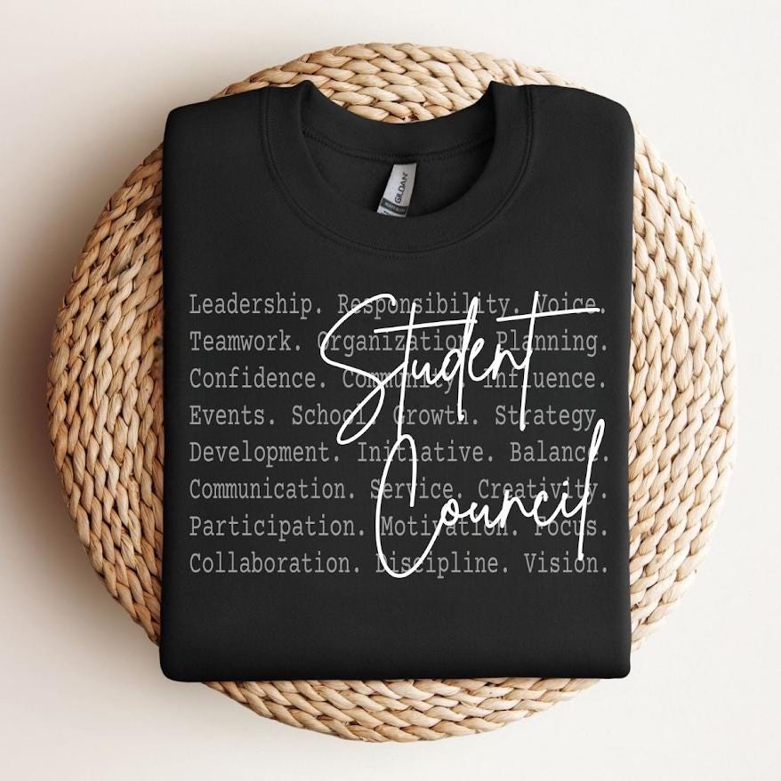 Student Council PNG Design, School Leadership Team Sublimation Graphic, Class President Shirt Digital Download Print File