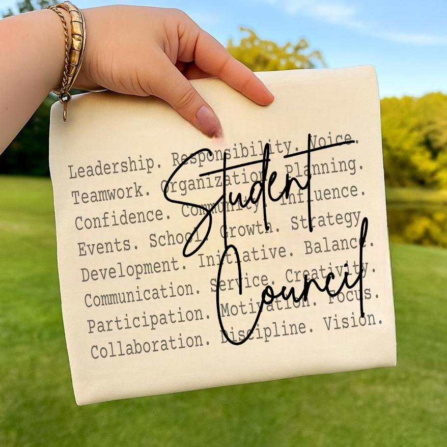 Student Council PNG Design, School Leadership Team Sublimation Graphic, Class President Shirt Digital Download Print File