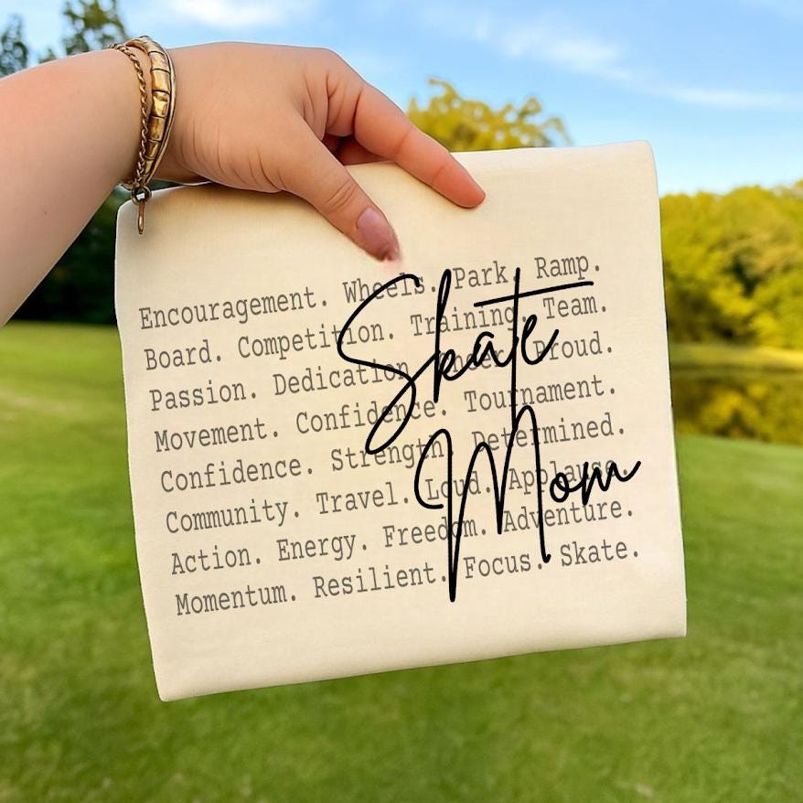 Skate Mom PNG Design, Proud Skater Parent Sublimation Graphic, Skateboarding Family Shirt Digital Download Print File, Mom life png