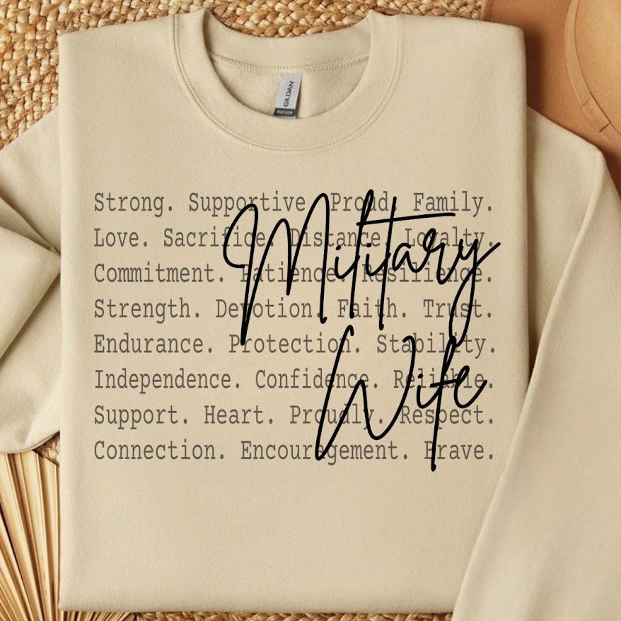 Military Wife PNG Design, Proud Army Navy Spouse Sublimation Graphic, Patriotic Wife Shirt Digital Download Print File, Army Mom, Army wife