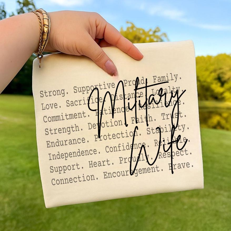 Military Wife PNG Design, Proud Army Navy Spouse Sublimation Graphic, Patriotic Wife Shirt Digital Download Print File, Army Mom, Army wife