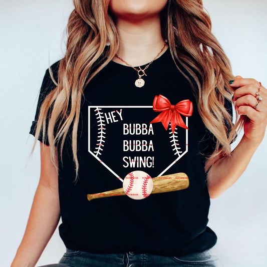 Boys Youth Baseball T-shirt,Hey Bubba Bubba Swing Baseball Shirt design Png file, Funny Sports Tee, Sports Fan Gift, Baseball Lover Apparel,