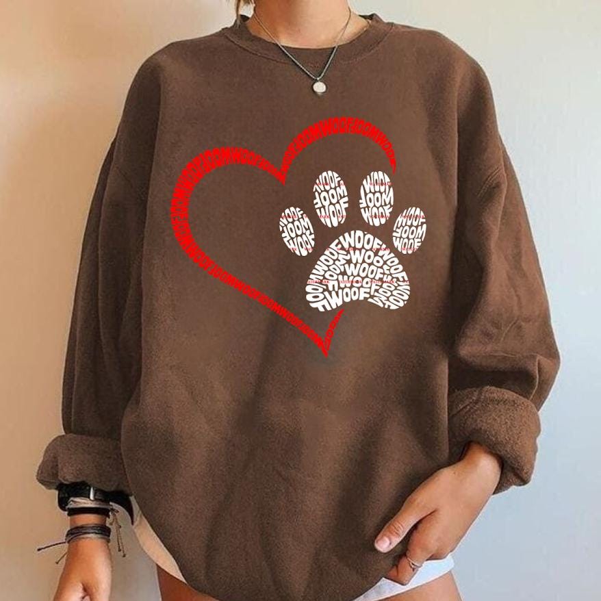Dog Lover Png, Paw Print Heart Woof Design,Pet Lover PNG, Dog Mom Gift, Puppy Lover Shirt Design, Dog dad, Pet dog