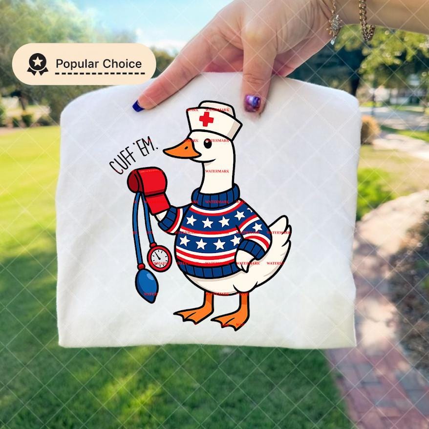 Funny Nurse Goose Shirt Png,RN Nurse Gift, Cute Duck Nurse Design, Healthcare Worker Shirt, Nurse Week Gift Idea