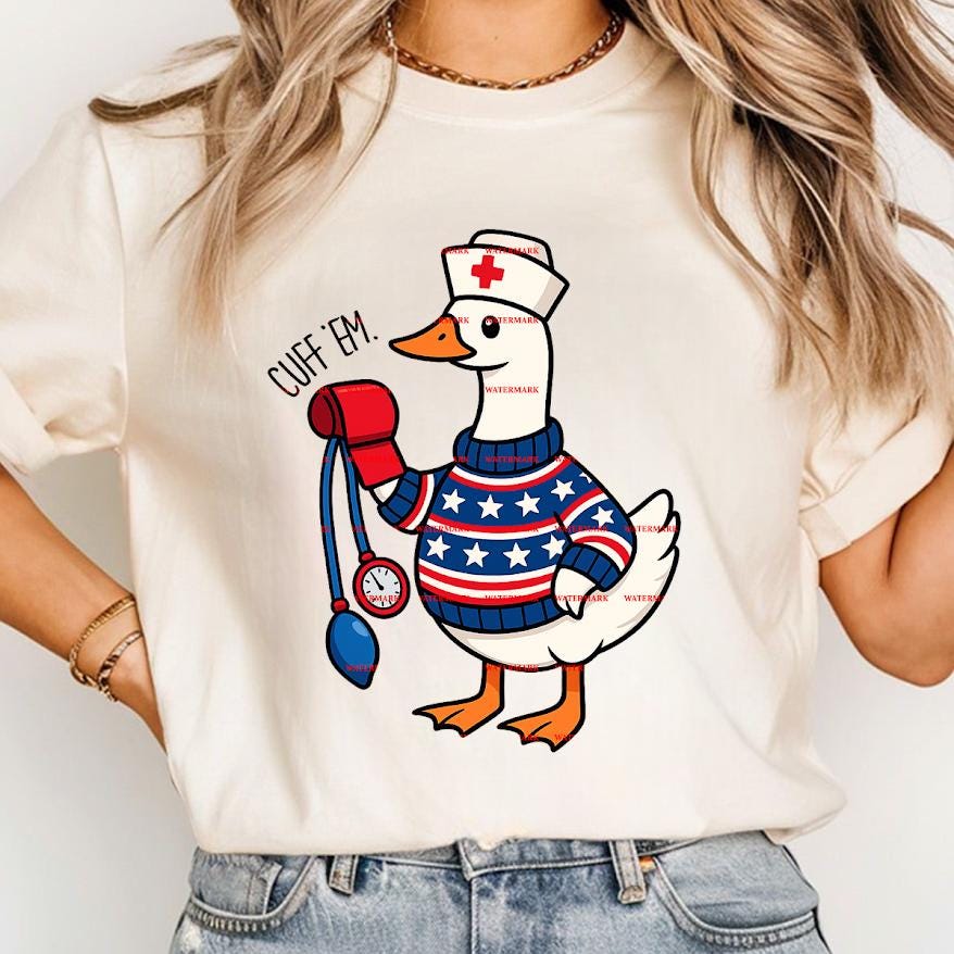 Funny Nurse Goose Shirt Png,RN Nurse Gift, Cute Duck Nurse Design, Healthcare Worker Shirt, Nurse Week Gift Idea