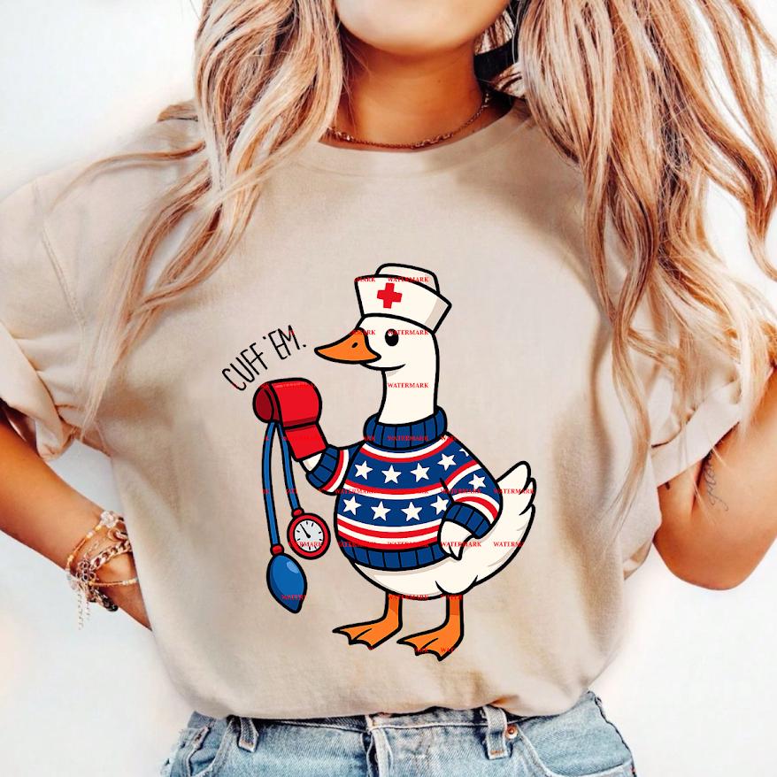 Funny Nurse Goose Shirt Png,RN Nurse Gift, Cute Duck Nurse Design, Healthcare Worker Shirt, Nurse Week Gift Idea