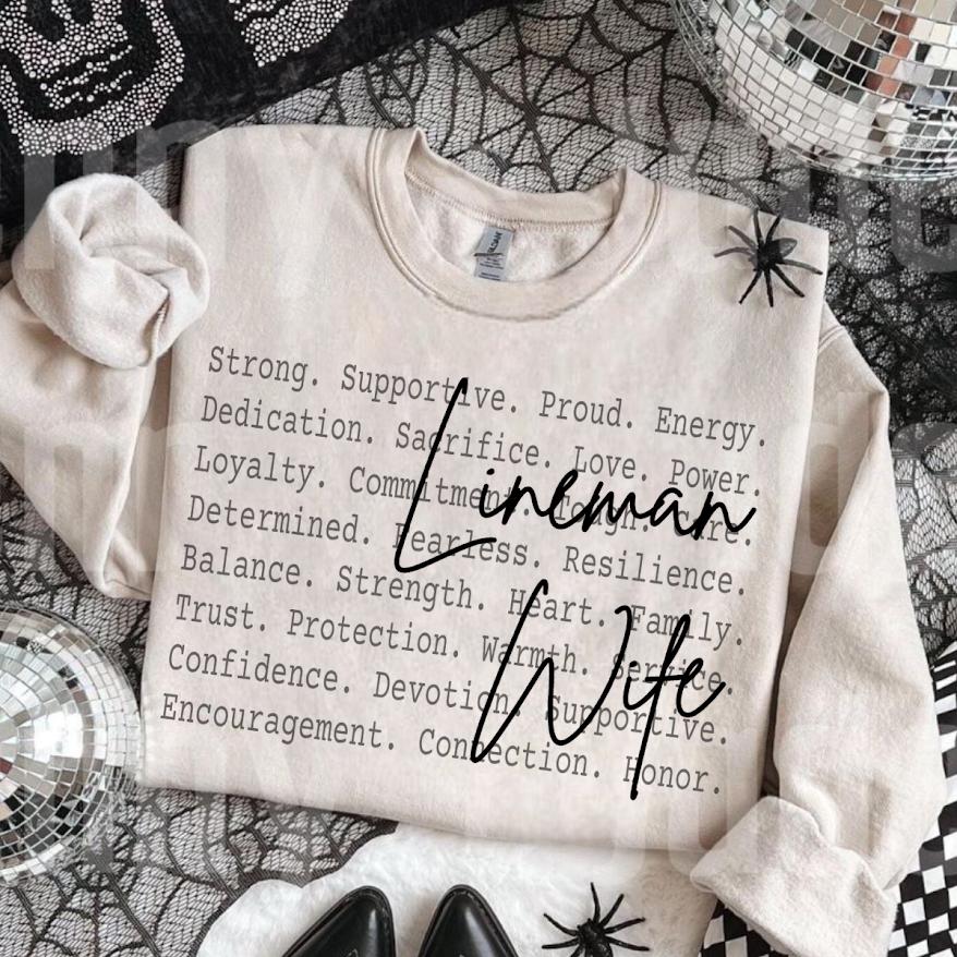 Lineman Wife PNG Design, Proud Electrical Lineman Spouse Sublimation Graphic, Utility Worker Wife Shirt Digital Download File