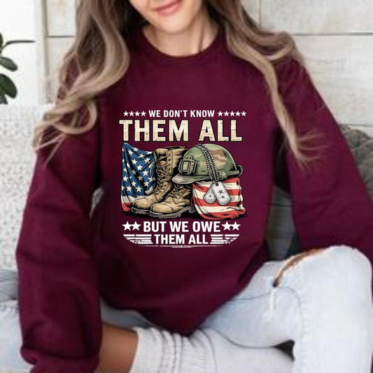 We Don’t Know Them All Png, Veteran Memorial Shirt Design, Military Tribute PNG, Patriotic Soldier Boots Graphic, Memorial Day Remembrance