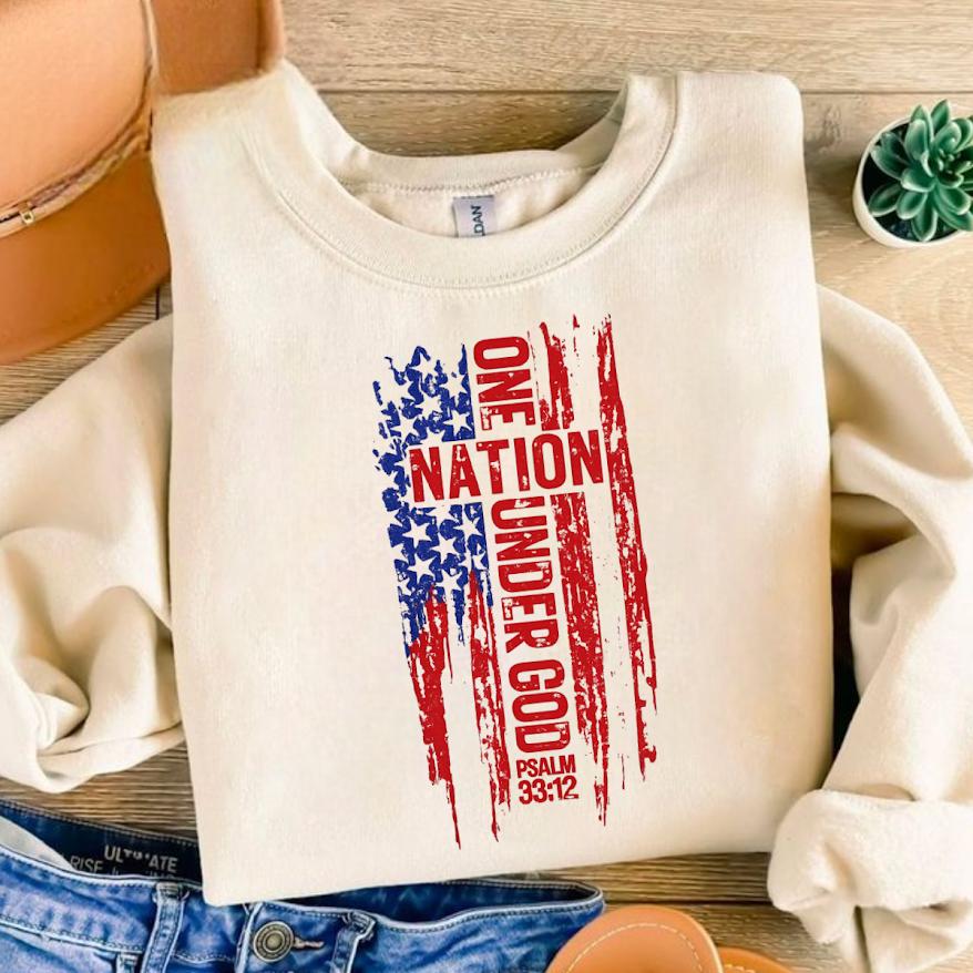 One Nation Under God Png file, Psalm 33:12, Christian Patriotic Tee, Faith png, USA Religious Independence Day Shirt, Christian USA Gift