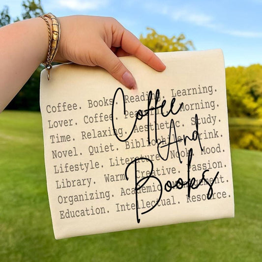 Coffee And Books Png, Book Lover Shirt, Coffee Lover Tee, Reader Gift Png, Bookish Aesthetic Tee, Bibliophile, Reading Lover Gift
