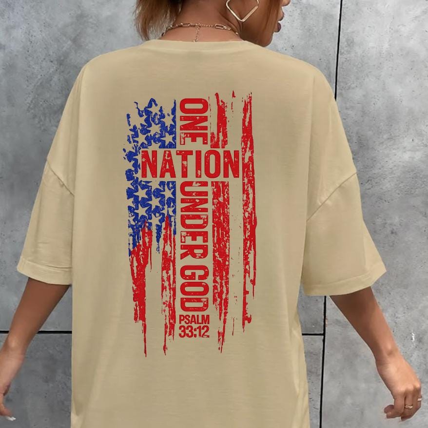 One Nation Under God Png file, Psalm 33:12, Christian Patriotic Tee, Faith png, USA Religious Independence Day Shirt, Christian USA Gift