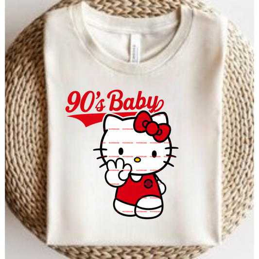 Retro 90s Baby Hello Kitty shirt with nostalgic vintage aesthetic perfect for Y2K fashion lovers, cute casual outfits, and trendy streetwear fans.